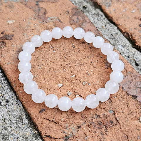 Pulsera Piedra Cuarzo Blanco 8mm