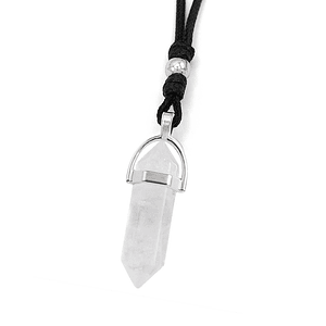 Collar con Pendulo Piedra Cuarzo Cristal