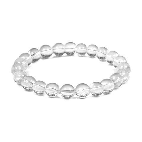 Pulsera Piedra Cuarzo Cristal Natural 8mm