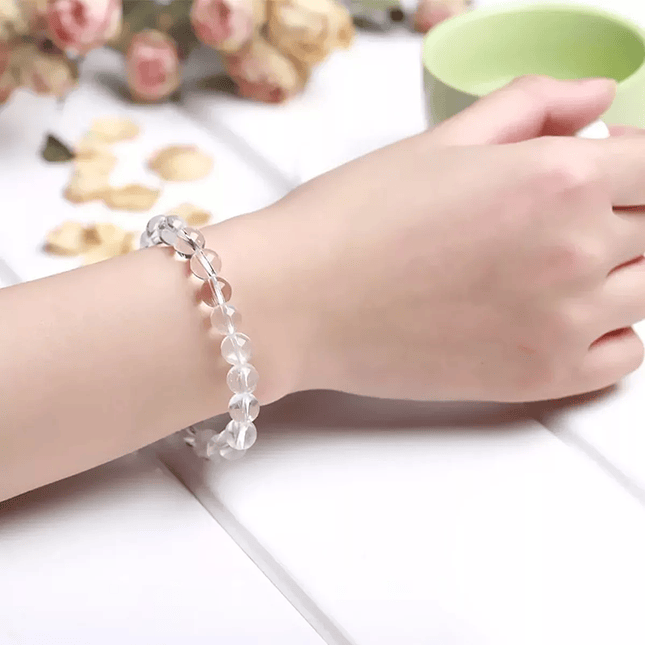 Pulsera Piedra Cuarzo Cristal Natural 8mm 3