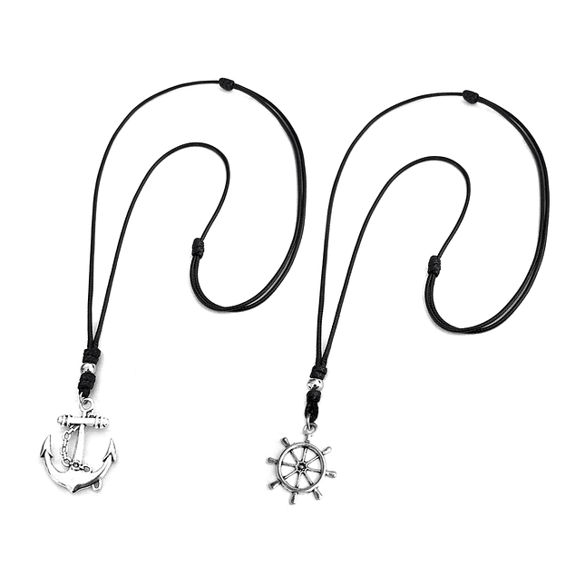 Collares para Pareja con Ancla y Timón 2
