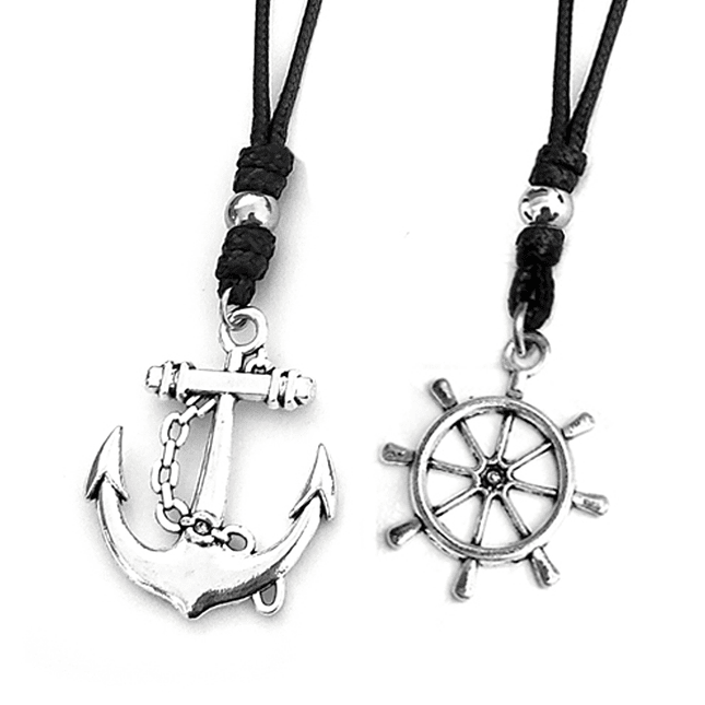 Collares para Pareja con Ancla y Timón 1