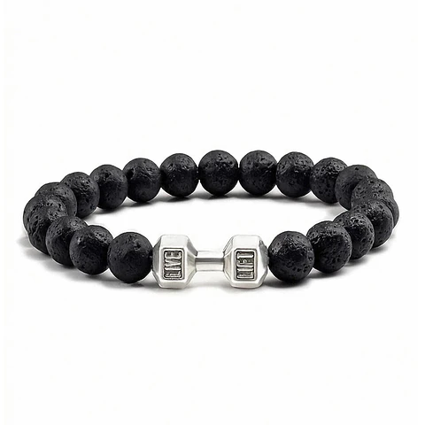Pulsera Mancuerna GYM Piedra Volcánica