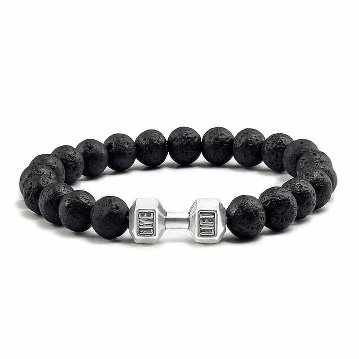 Pulsera Mancuerna GYM con Piedra Volcánica 1