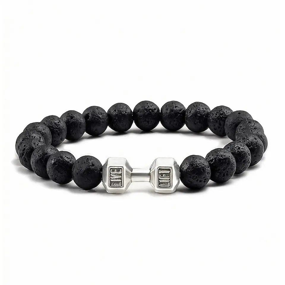 Pulsera Mancuerna GYM Piedra Volcánica 1