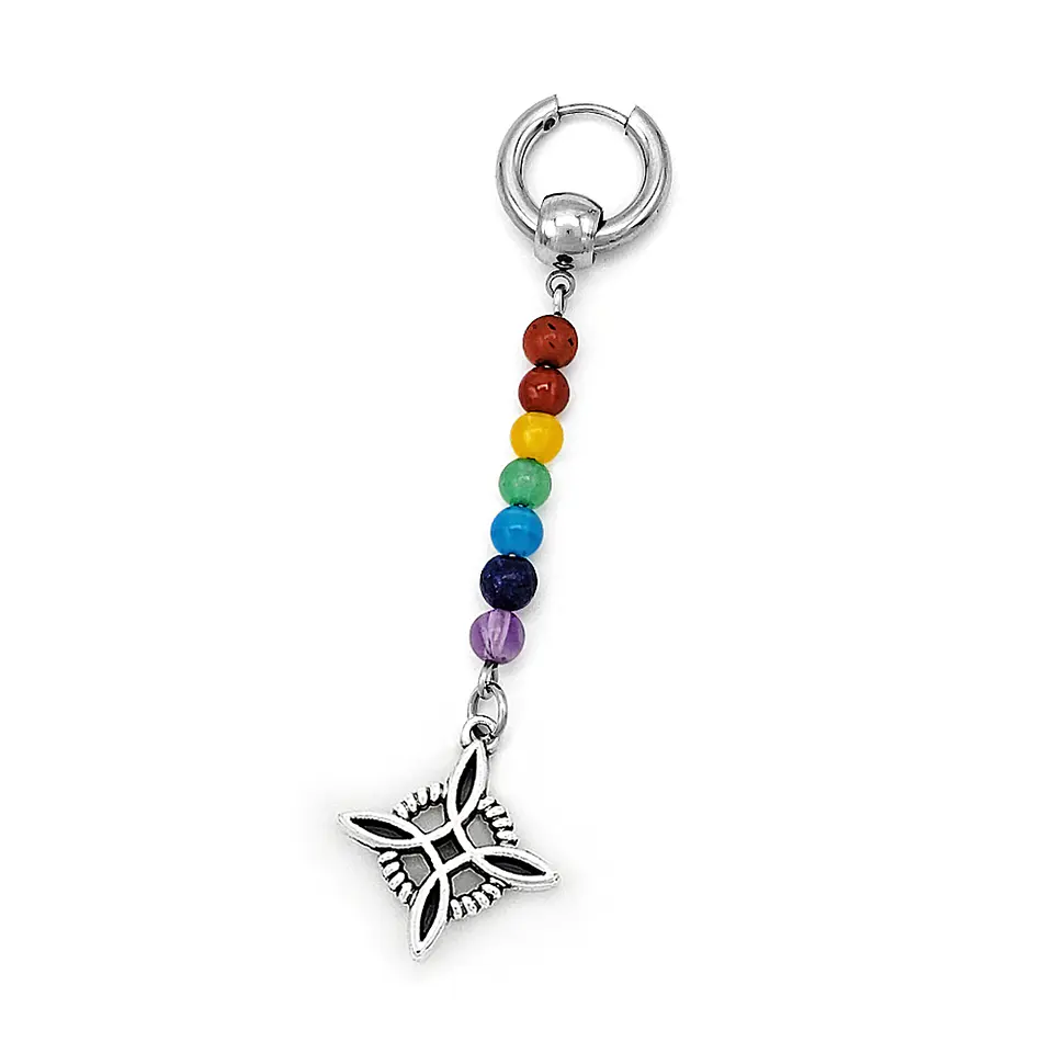 Arete Solitario 7 Chakras con Nudo de Bruja 1