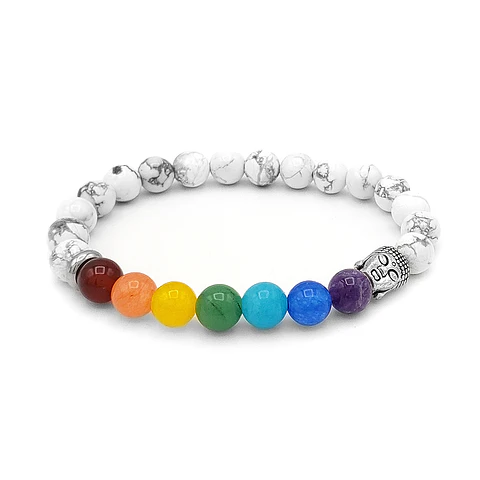 Pulsera 7 Chakras Buda Piedra Howlita
