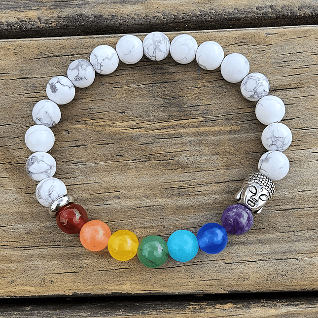 Pulsera 7 Chakras Buda Piedra Howlita 2