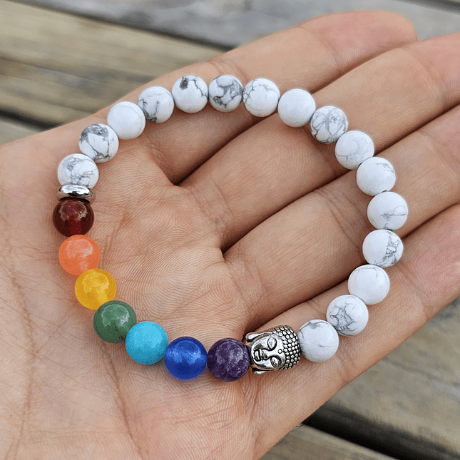 Pulsera 7 Chakras Buda Piedra Howlita 3