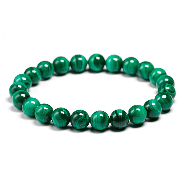 Pulsera Piedra Malaquita Natural Alta Pureza 8mm 1