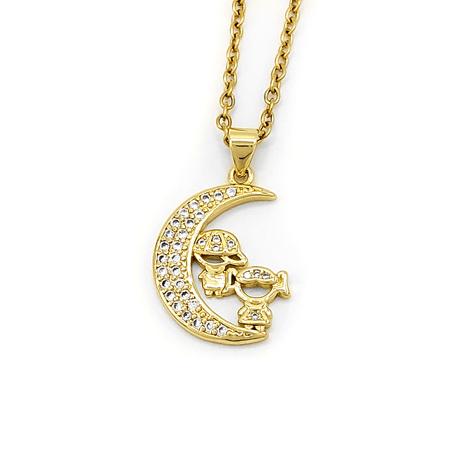 Cadena Acero con Dije de Niños Luna 1