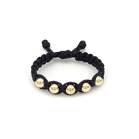 Anillo Tejido Artesanal Oro Laminado de 18k