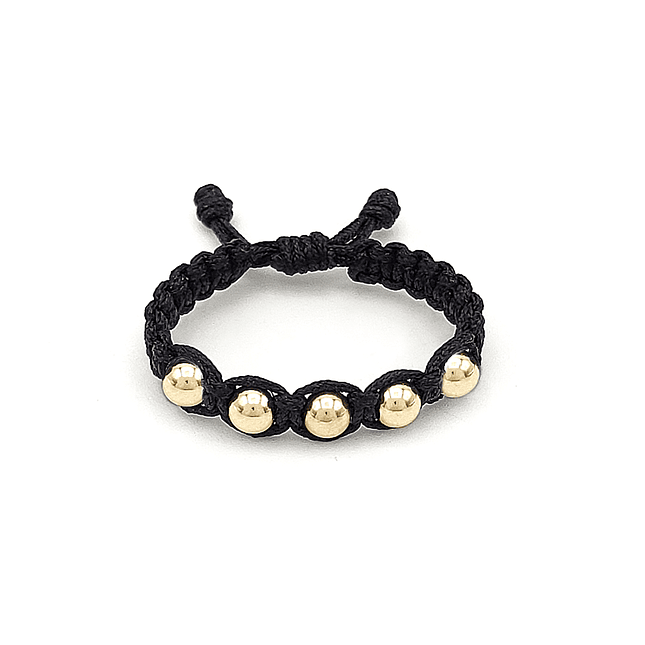 Anillo Tejido Negro Oro Laminado de 18k 1