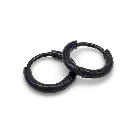 Par de Aretes Candongas Acero Inoxidable Negro