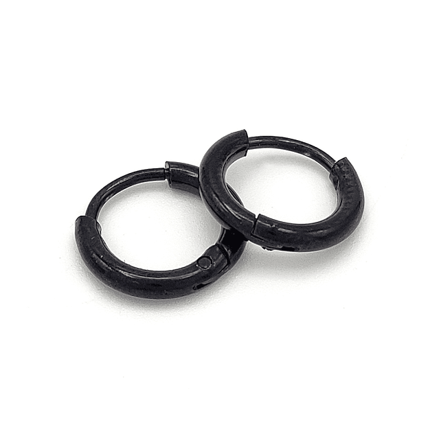 Par de Aretes Candongas Acero Inoxidable Negro 1