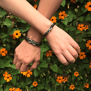 Pulseras Infinitos para Parejas Cuero Trenzado