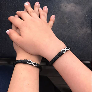 Pulseras Infinitos para Parejas Cuero Trenzado