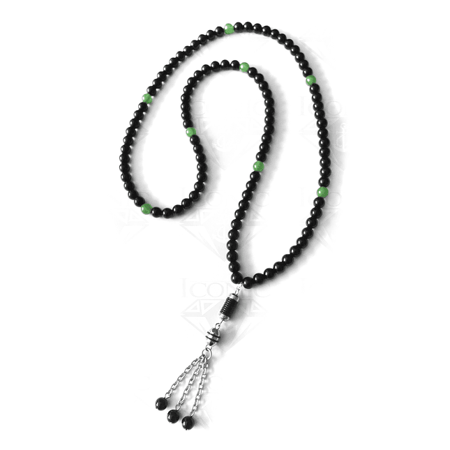 Japa Mala Rosario Budista Piedra Ónix Jade Acero 1