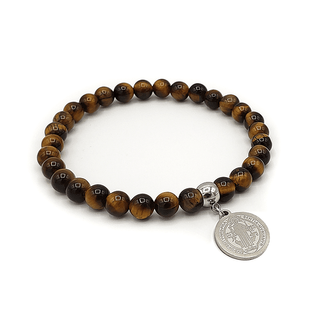 Pulsera San Benito de Abad Ojo de Tigre Acero 2