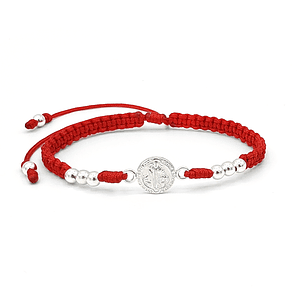 Pulsera San Benito de Abad Plata 925 Italiana (4mm)