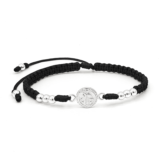Pulsera San Benito de Abad Plata 925 Italiana (4mm) 4