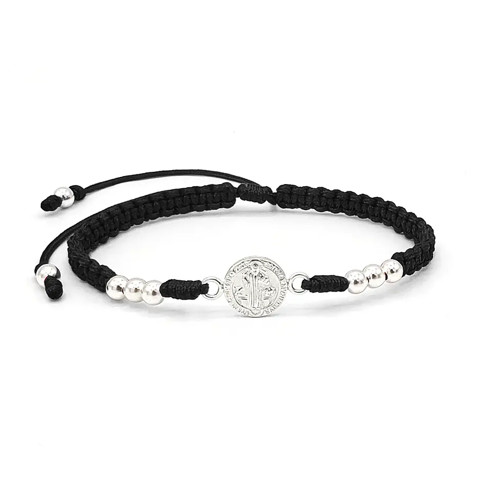 Pulsera San Benito de Abad Plata 925 Italiana (4mm) 4