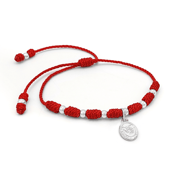 Pulsera 7 Nudos Arcángel San Miguel Plata 925