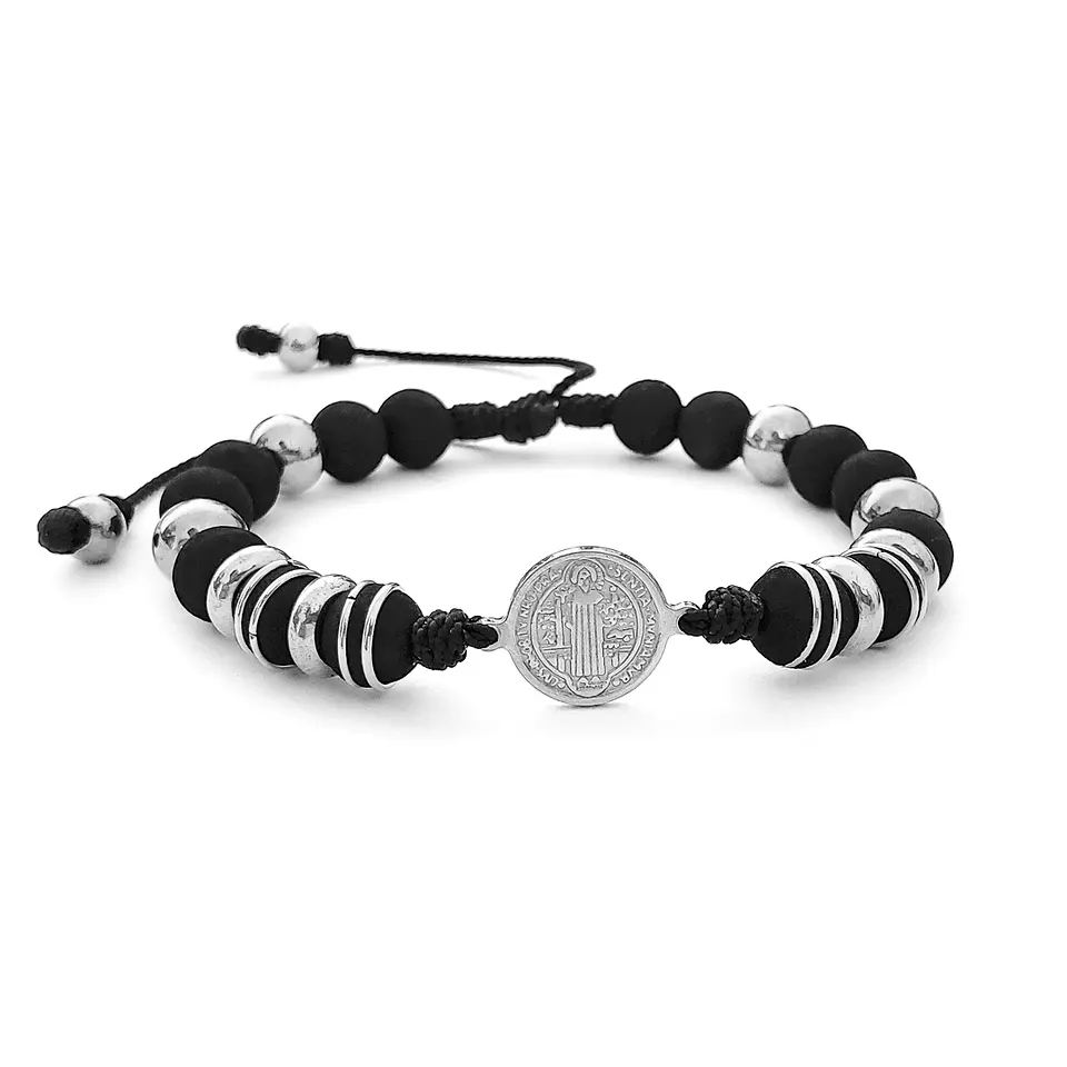 Pulsera con Neopreno Acero y San Benito 2
