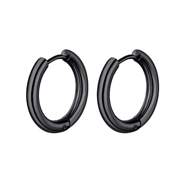 Par de Aretes Candongas Acero Inoxidable Negro 4