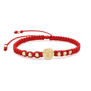 Pulsera San Benito de Abad Oro Laminado Diamantado 18k