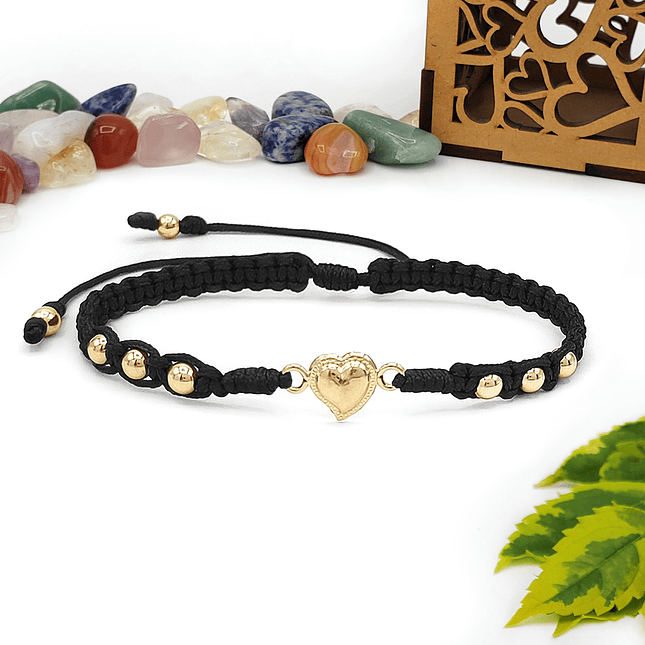 Pulsera Corazón Oro Laminado 18k 6