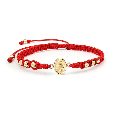 Pulsera Virgen Milagrosa Oro Laminado Diamantado 18k
