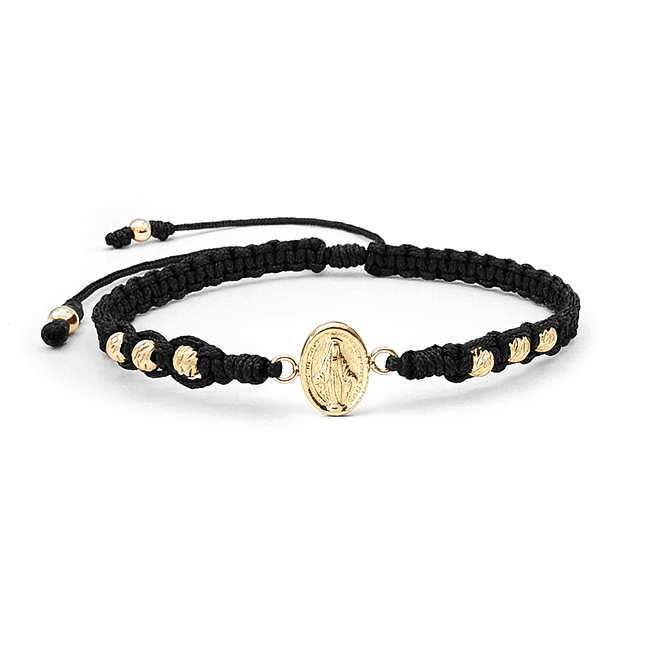 Pulsera Virgen Milagrosa Oro Laminado Diamantado 18k 2