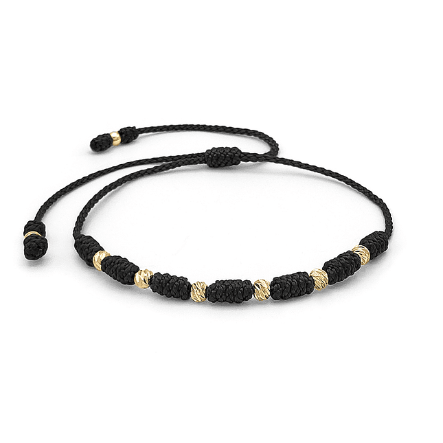 Pulsera 7 Nudos Protección Buena Suerte Oro Laminado 18k Diamantado (4mm) 2