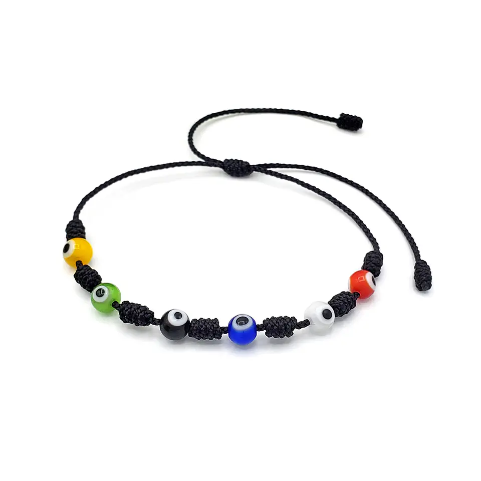 Pulsera 7 Nudos Hilo Rojo Ojo Turco Protección Buena Suerte 2
