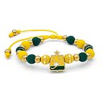 Pulsera Atlético Bucaramanga Neopreno Acero Dorado