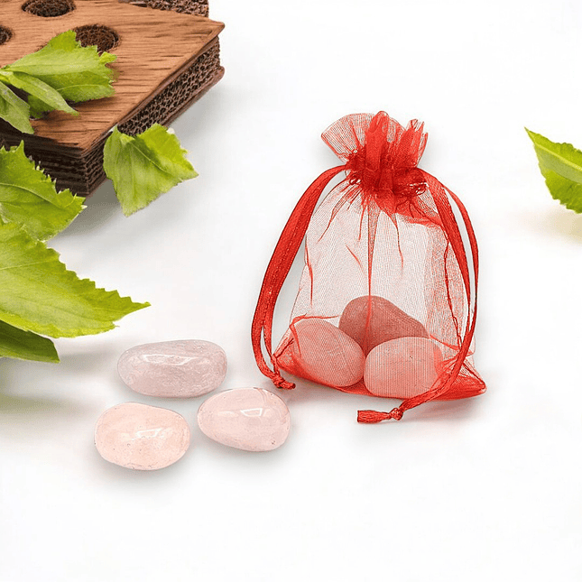 Kit de Amor y Armonía Piedras de Cuarzo Rosado Naturales 2