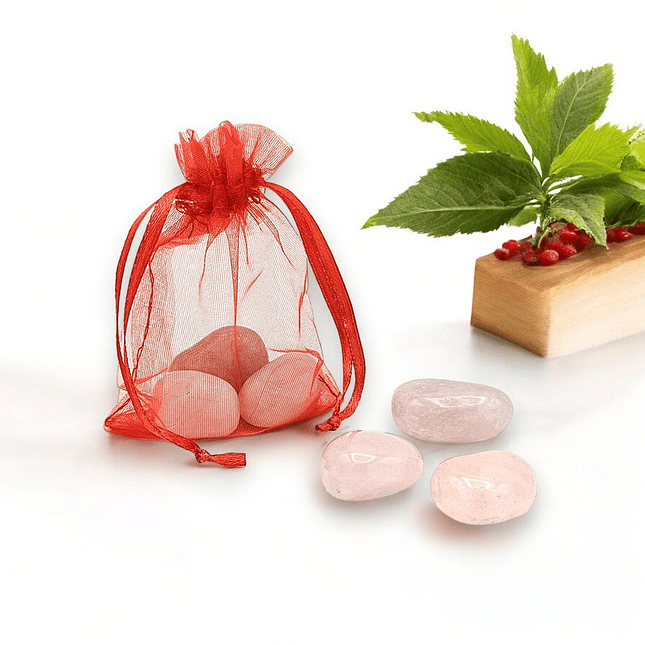 Kit de Amor y Armonía Piedras de Cuarzo Rosado Naturales 3