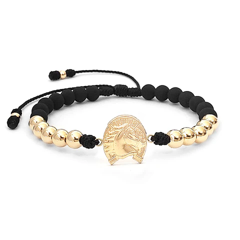 Pulsera Caballo Herradura Neopreno Oro Laminado 18k