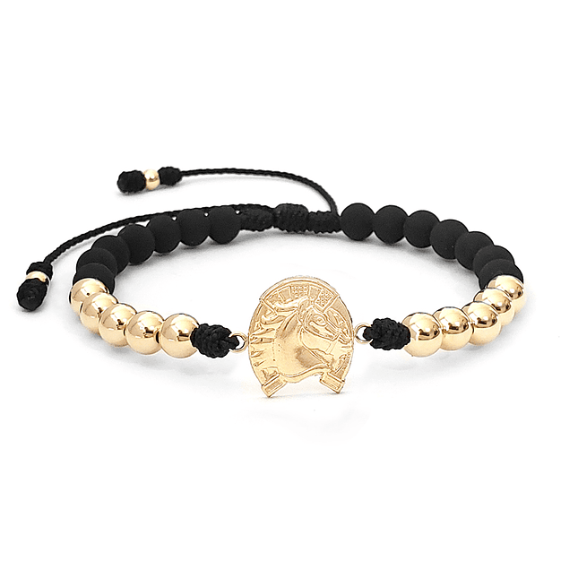 Pulsera Caballo Herradura Neopreno Oro Laminado 18k 1
