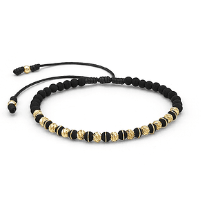 Pulsera Neopreno Oro Laminado 18k Diamantado (4mm)