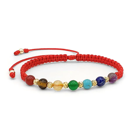 Pulsera 7 Chakras Oro Laminado 18k Diamantado