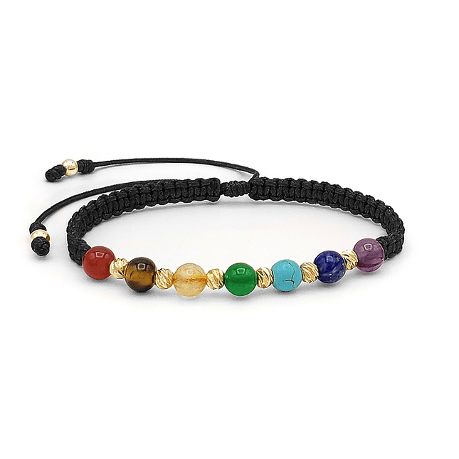 Pulsera 7 Chakras Oro Laminado 18k Diamantado 2