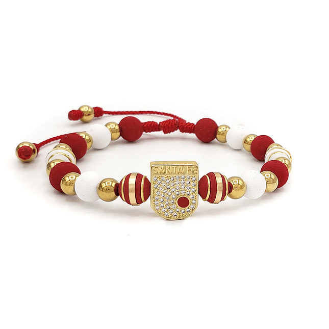 Pulsera Club Independiente Santa Fe Neopreno Acero Fútbol 1