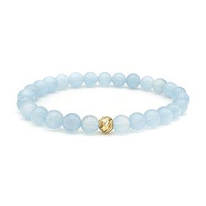 Pulsera Piedra Aguamarina Oro Laminado 18k Diamantado 