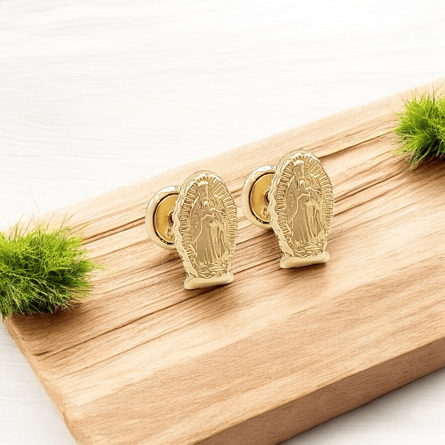 Topos Aretes Virgen Guadalupe Oro Laminado 18k 2