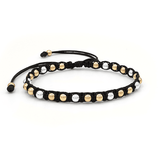 Pulsera Tejida con Oro Laminado y Plata 925 Italiana 1