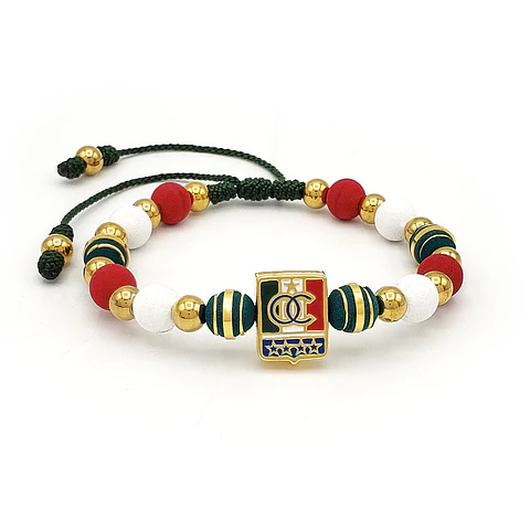 Pulsera Once Caldas Neopreno Acero Dorado