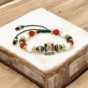 Pulsera Once Caldas Neopreno Acero Dorado