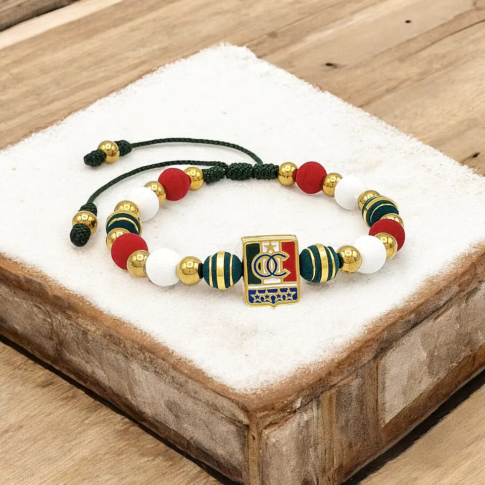 Pulsera Once Caldas Neopreno Acero Dorado 2
